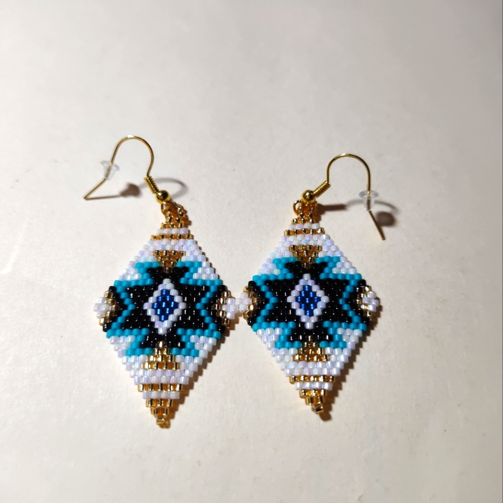 Handmade beaded Western style earrings